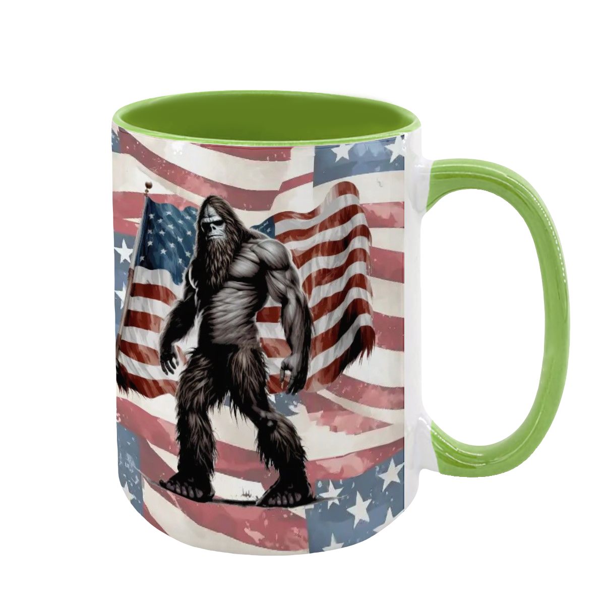 Patriot Bigfoot, Large 15 oz Ceramic, Dishwasher Safe Coffee Mug - Picture 13 of 16