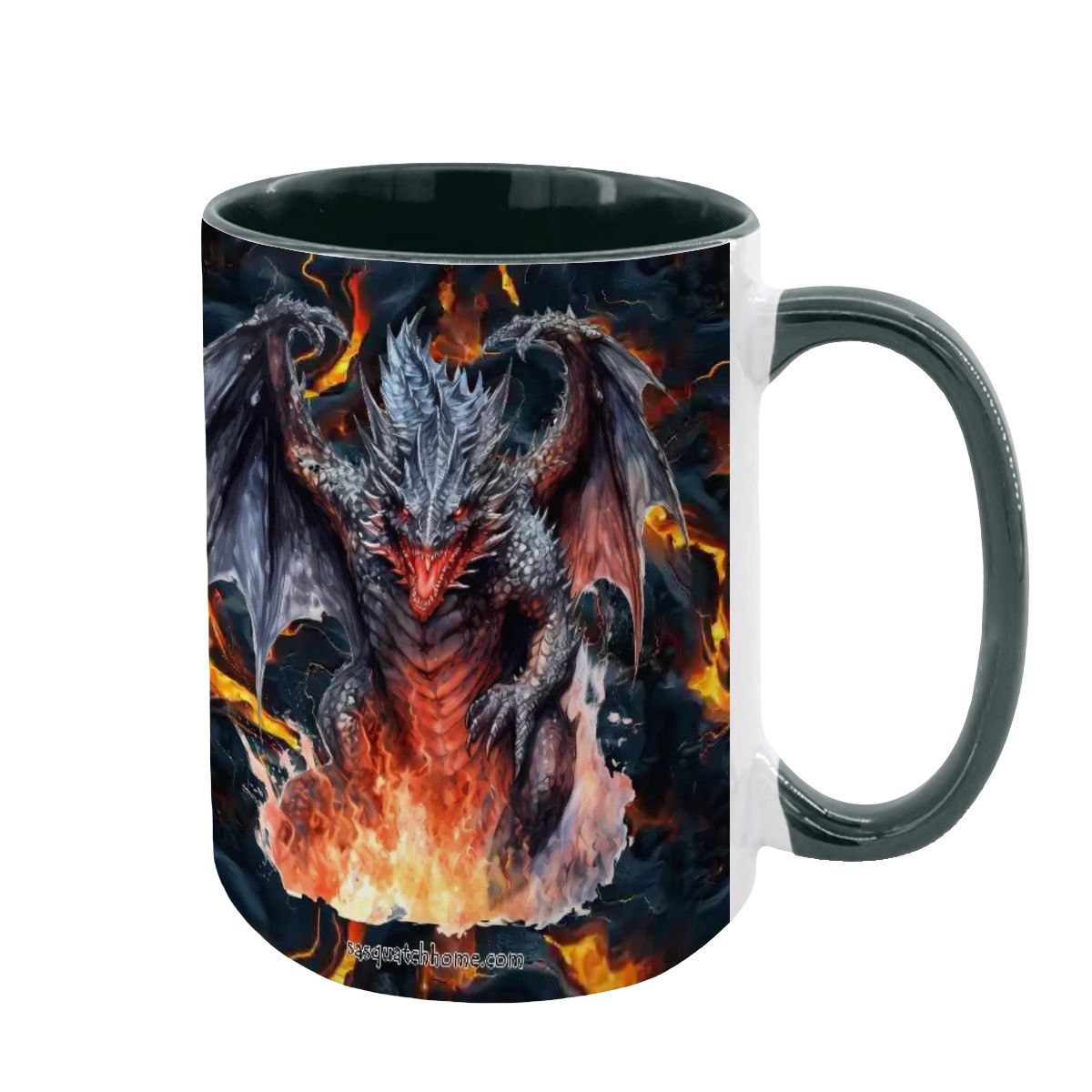 Dragons, großer 15 Unzen Keramik, spülmaschinenfester Kaffeebecher - Hergestellt in den USA - Bild 6 von 16