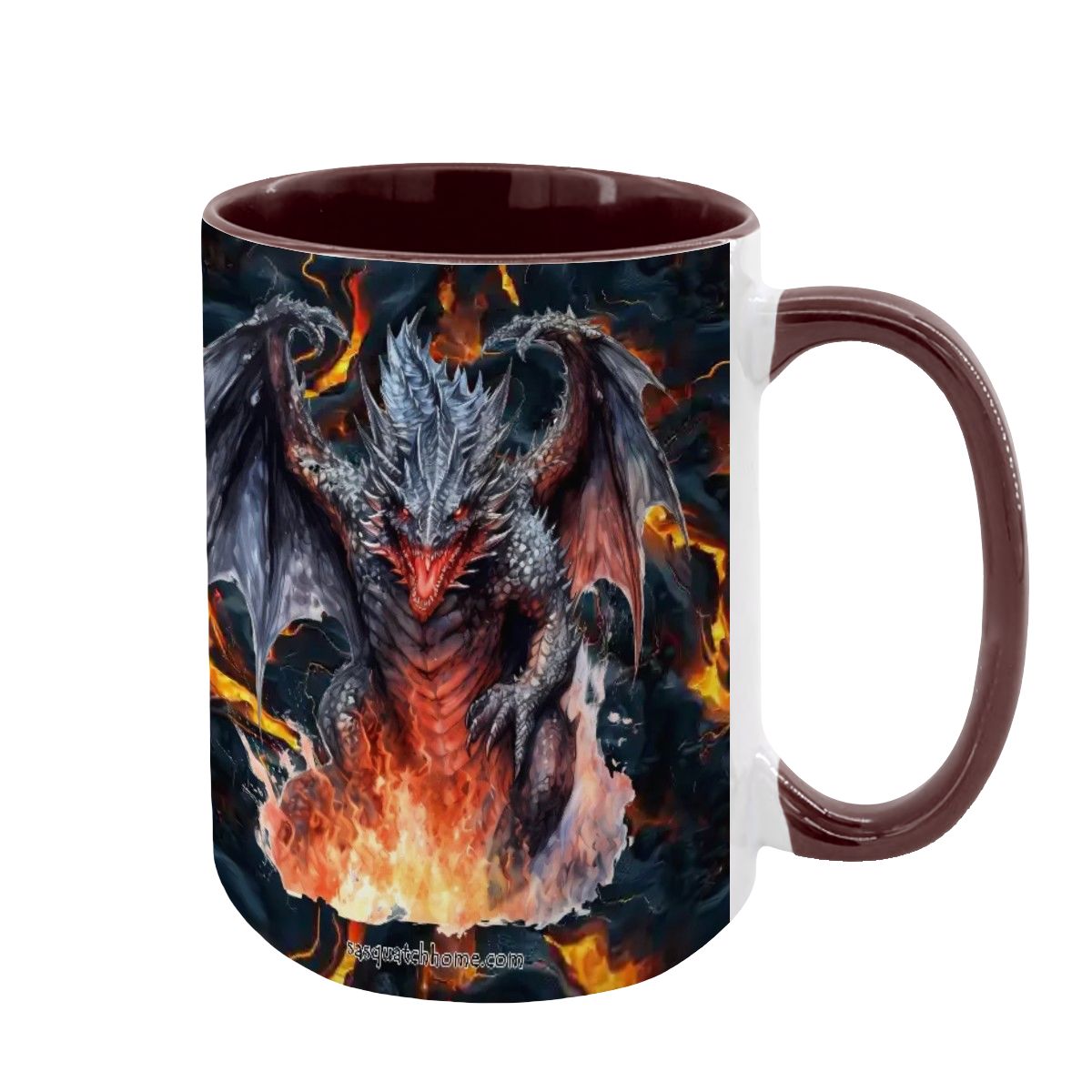 Dragons, großer 15 Unzen Keramik, spülmaschinenfester Kaffeebecher - Hergestellt in den USA - Bild 8 von 16