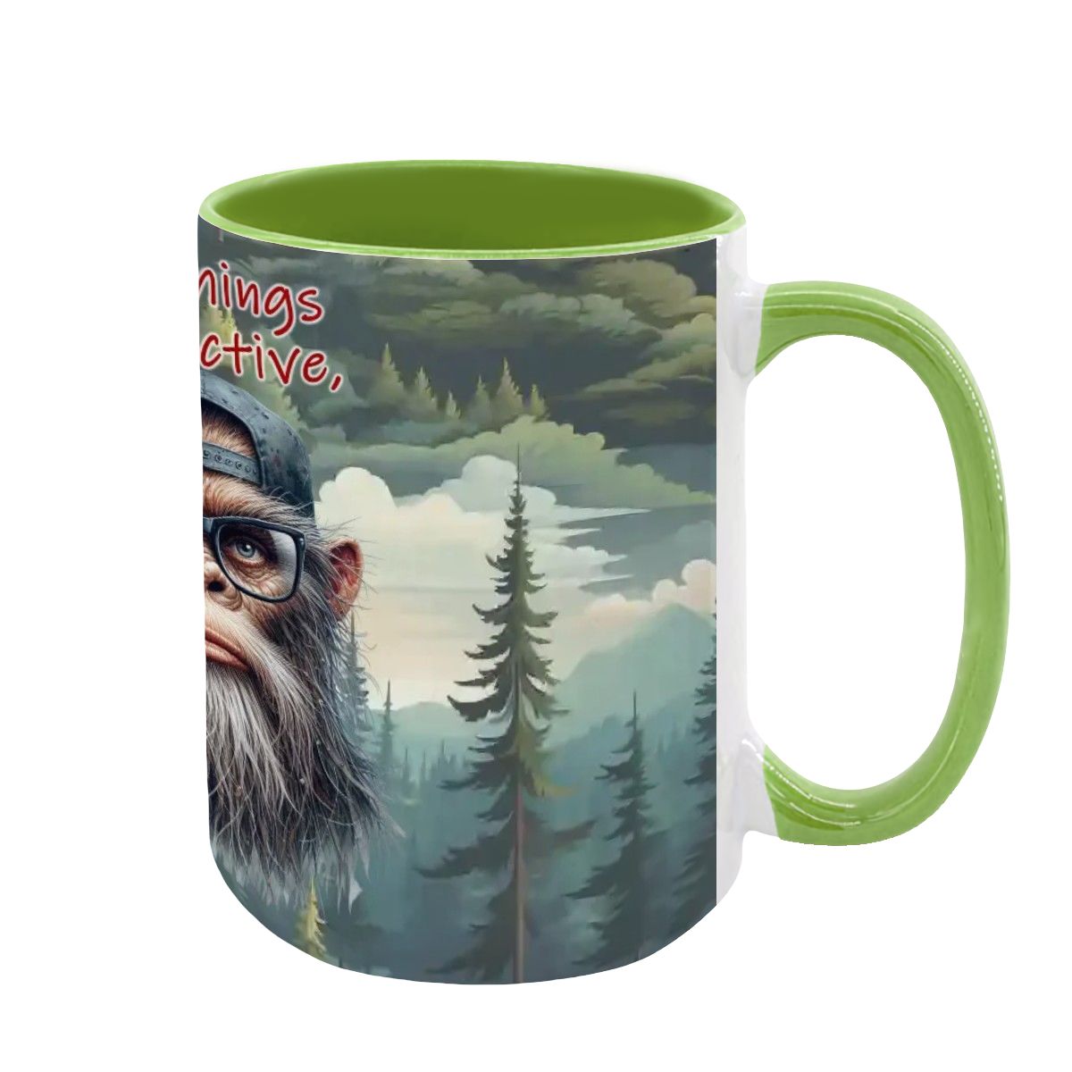 Sarcastic Sasquatch, Bigfoot, Large 15 oz Ceramic, Dishwasher Safe Coffee Mug - Picture 13 of 16