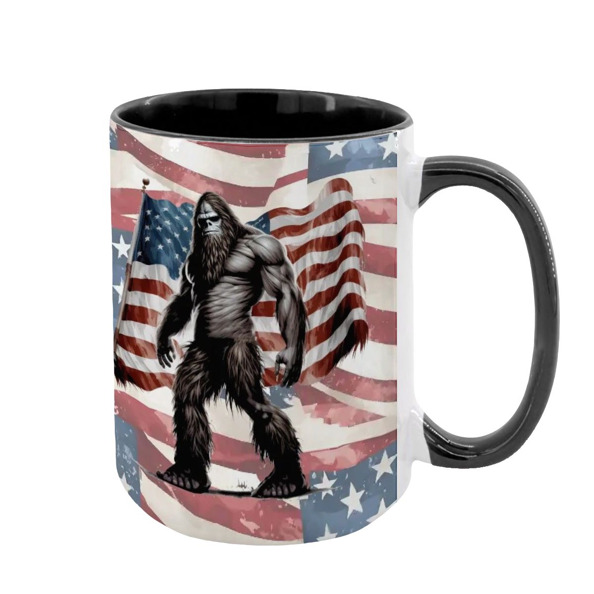 Patriot Bigfoot, Large 15 oz Ceramic, Dishwasher Safe Coffee Mug - Picture 15 of 16