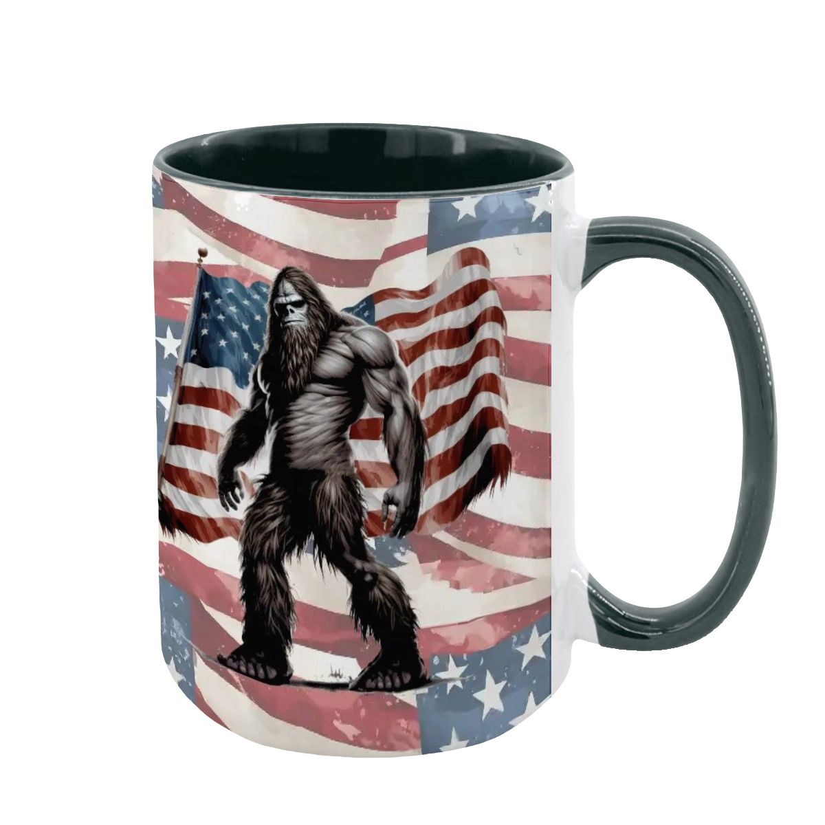 Patriot Bigfoot, Large 15 oz Ceramic, Dishwasher Safe Coffee Mug - Picture 6 of 16