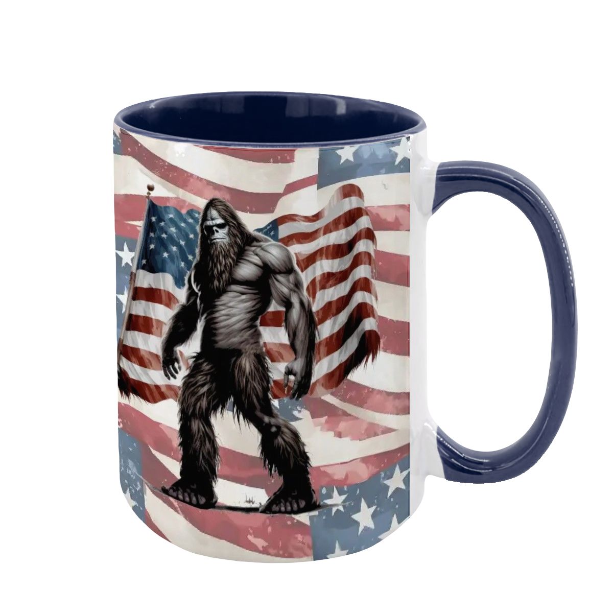 Patriot Bigfoot, Large 15 oz Ceramic, Dishwasher Safe Coffee Mug - Picture 12 of 16