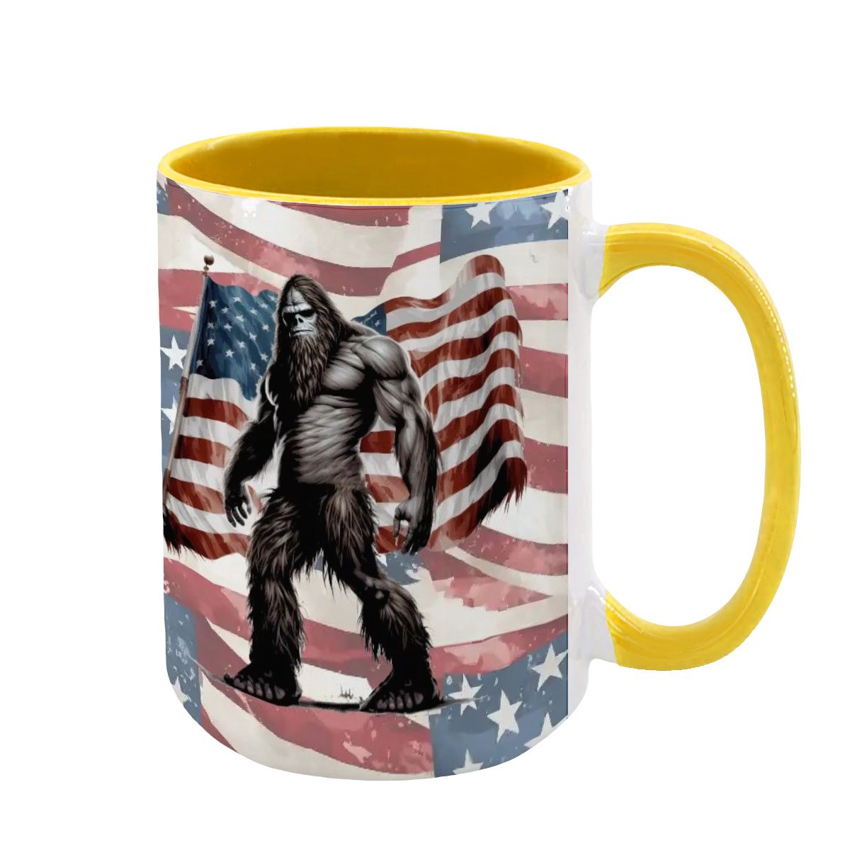 Patriot Bigfoot, Large 15 oz Ceramic, Dishwasher Safe Coffee Mug - Picture 11 of 16