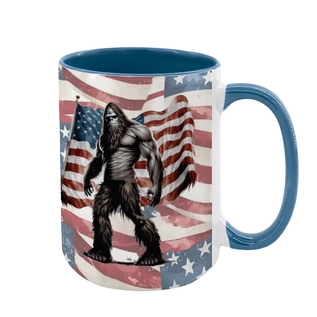 Patriot Bigfoot, Large 15 oz Ceramic, Dishwasher Safe Coffee Mug - Picture 7 of 16