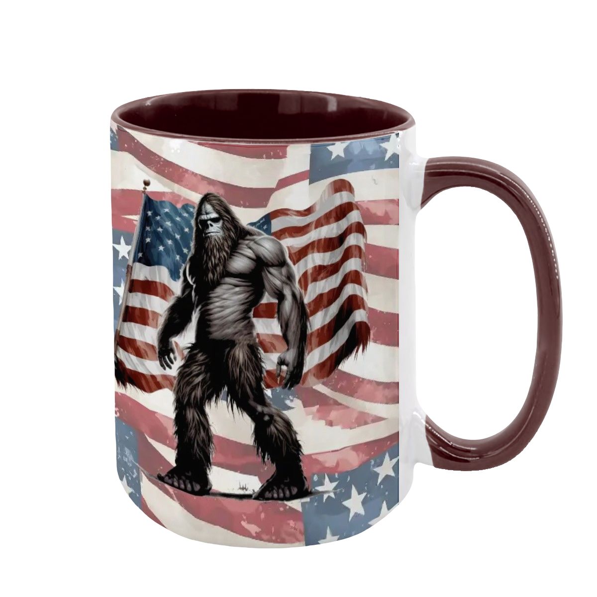 Patriot Bigfoot, Large 15 oz Ceramic, Dishwasher Safe Coffee Mug - Picture 8 of 16