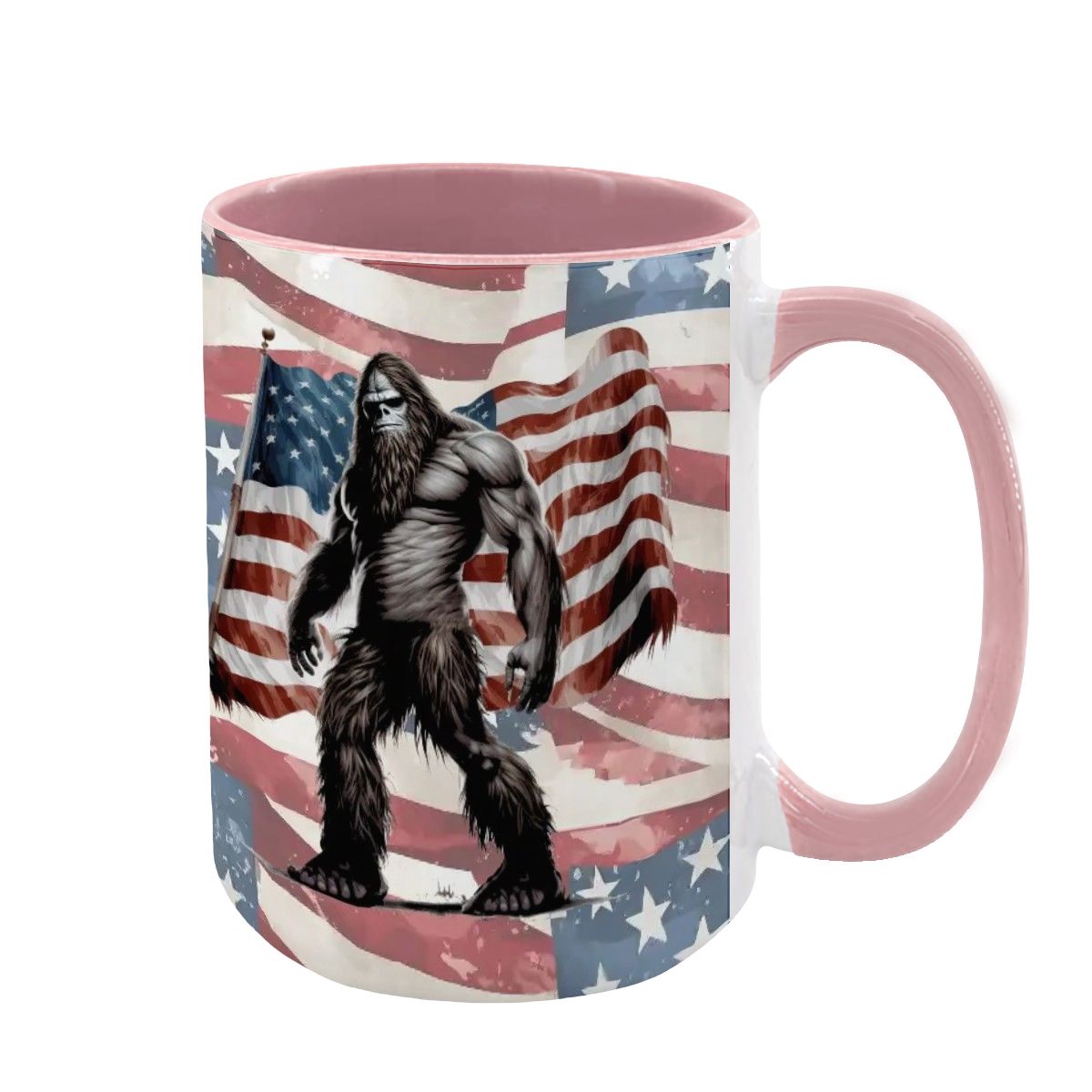 Patriot Bigfoot, Large 15 oz Ceramic, Dishwasher Safe Coffee Mug - Picture 10 of 16