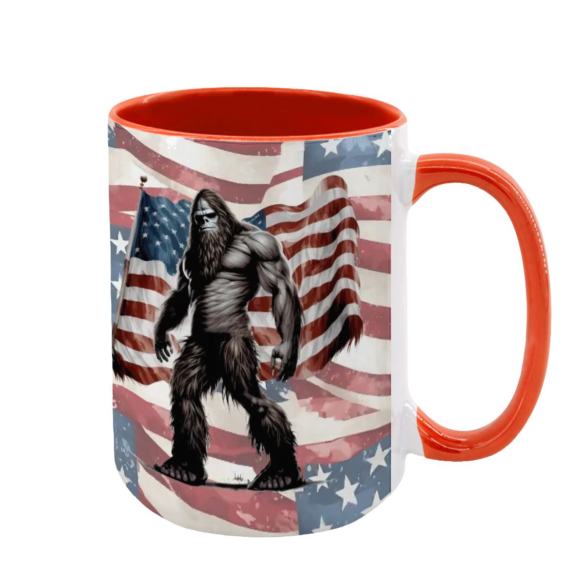 Patriot Bigfoot, Large 15 oz Ceramic, Dishwasher Safe Coffee Mug - Picture 16 of 16