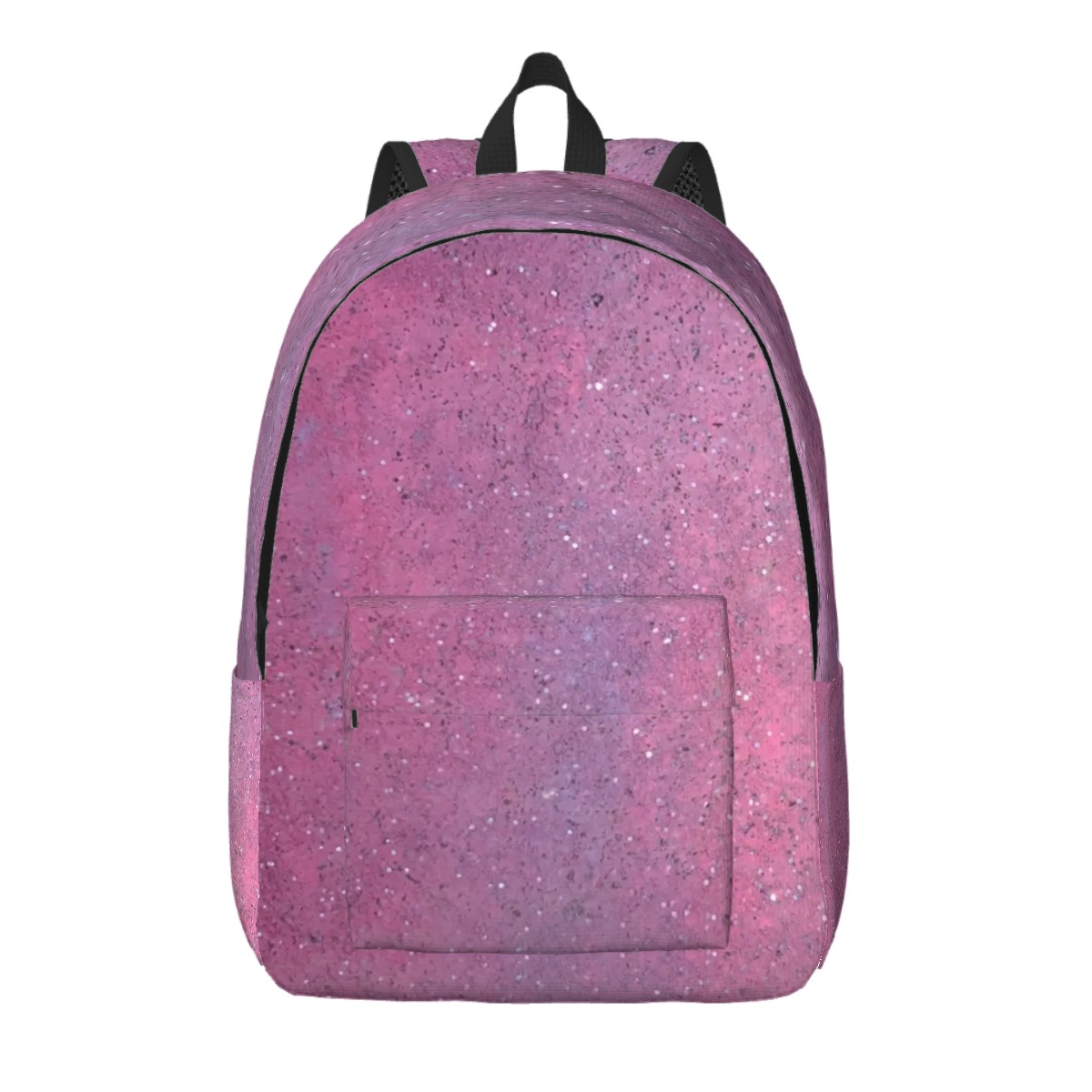 Girls Pink Purple Glitter Backpack 16" Canvas School Bag Kids Back To School - Picture 6 of 7