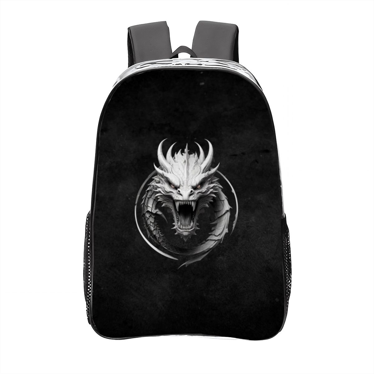 Back to School Dragon Clear Backpack – Transparent PVC Bookbag Teen Boys Gothic-image